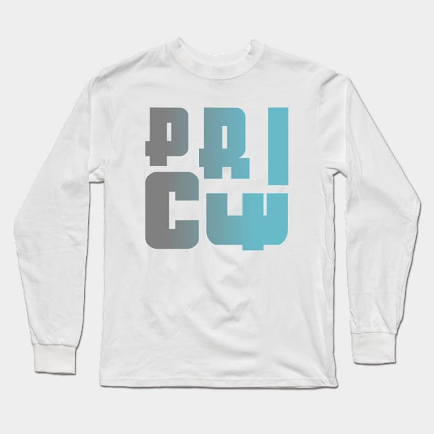 Price, name, typography Long Sleeve T-Shirt by Furashop